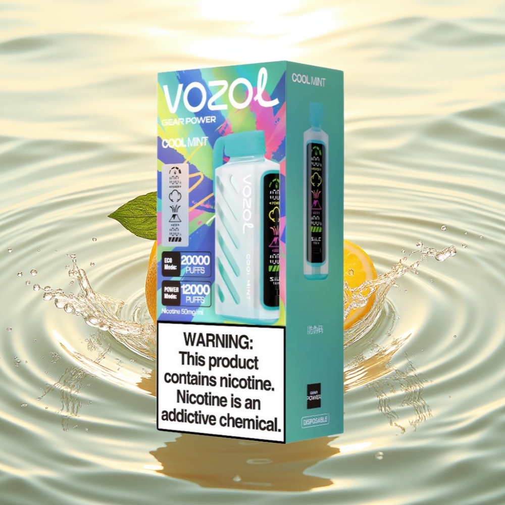 VOZOL Gear Power 20000 Puffs S.i.L.C. Tech Διπλό Mesh Coil Ψυχρή Μέντα