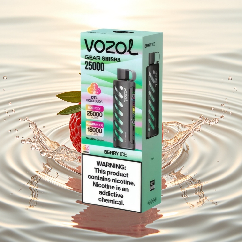VOZOL Gear Shisha 25000 Puffs Dual Mesh S.i.L.C Tech 1000mAh Μούρο Πάγος