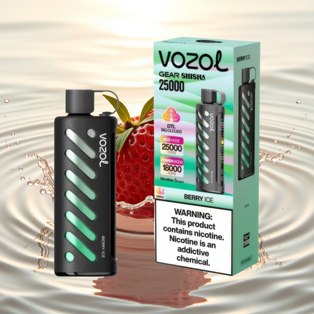 VOZOL Gear Shisha 25000 Puffs Dual Mesh S.i.L.C Tech 1000mAh Μούρο Πάγος