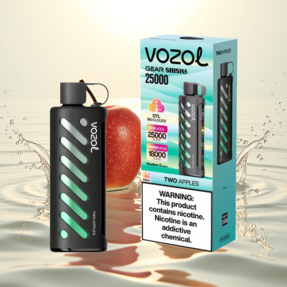 VOZOL Gear Shisha 25000 Puffs S.i.L.C Tech 1000mAh Δύο Μήλα
