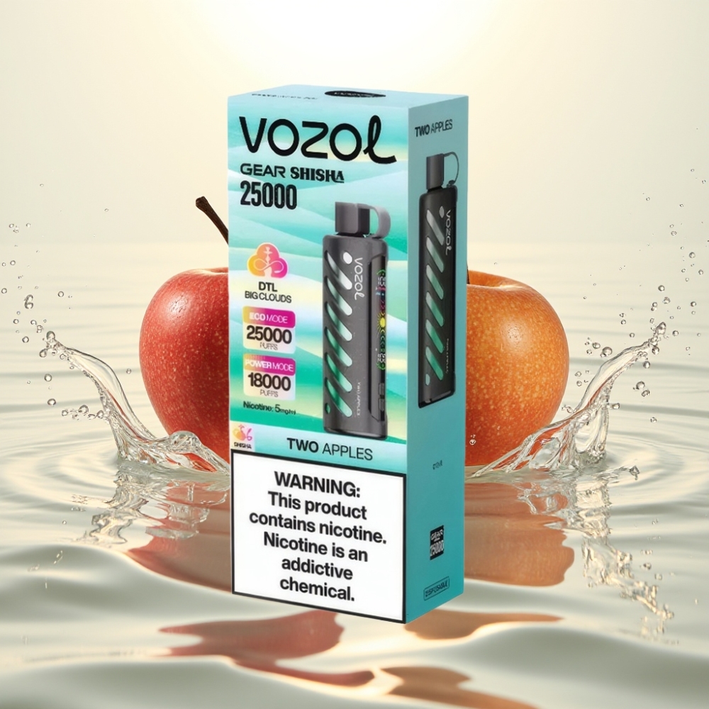 VOZOL Gear Shisha 25000 Puffs S.i.L.C Tech 1000mAh Δύο Μήλα