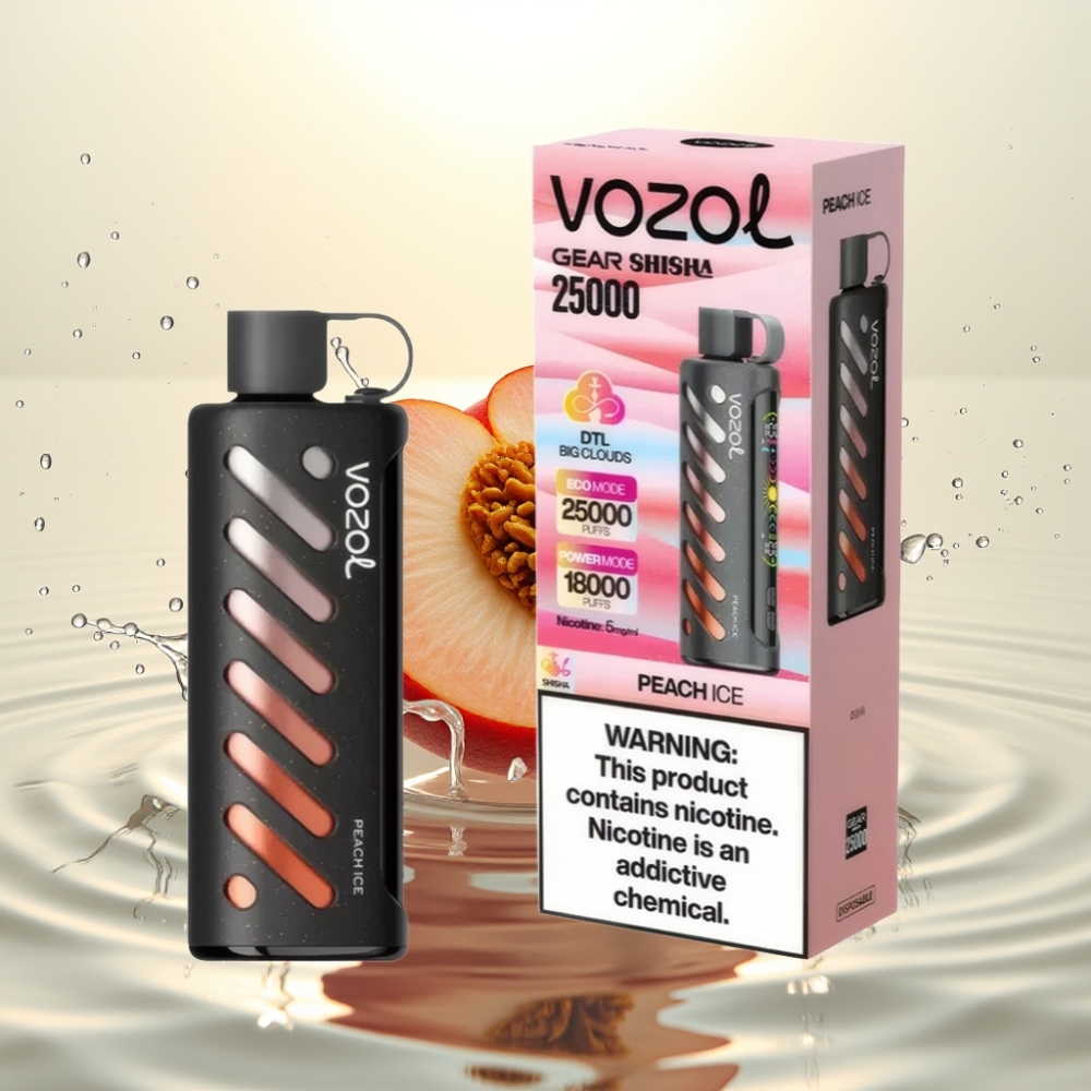 VOZOL Gear Shisha 25000 Puffs S.i.L.C Tech Dual Mesh 1000mAh Ρόδι Παγωμένο