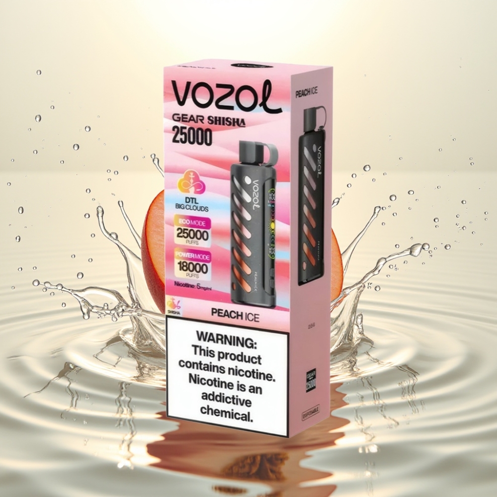 VOZOL Gear Shisha 25000 Puffs S.i.L.C Tech Dual Mesh 1000mAh Ρόδι Παγωμένο