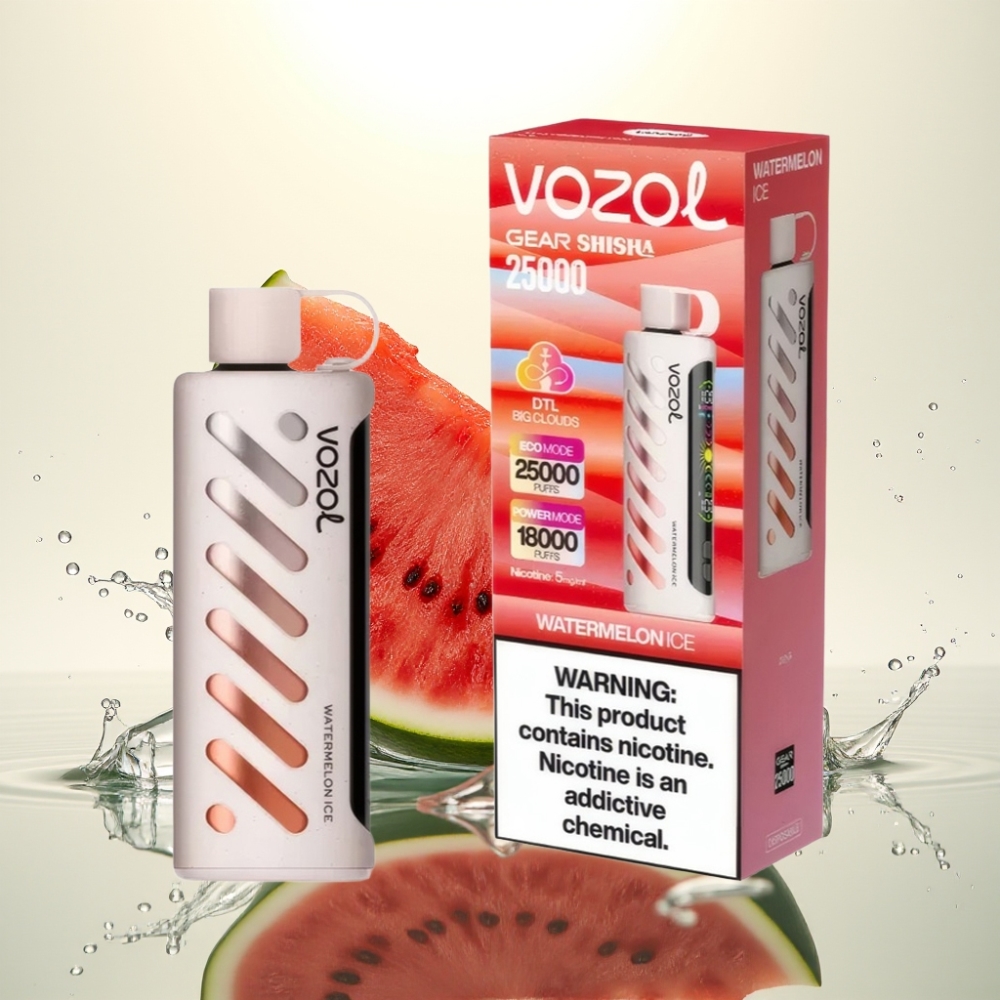 VOZOL Gear Shisha 25000 Puffs S.i.L.C Tech Dual Mesh 1000mAh Καρπούζι Πάγος
