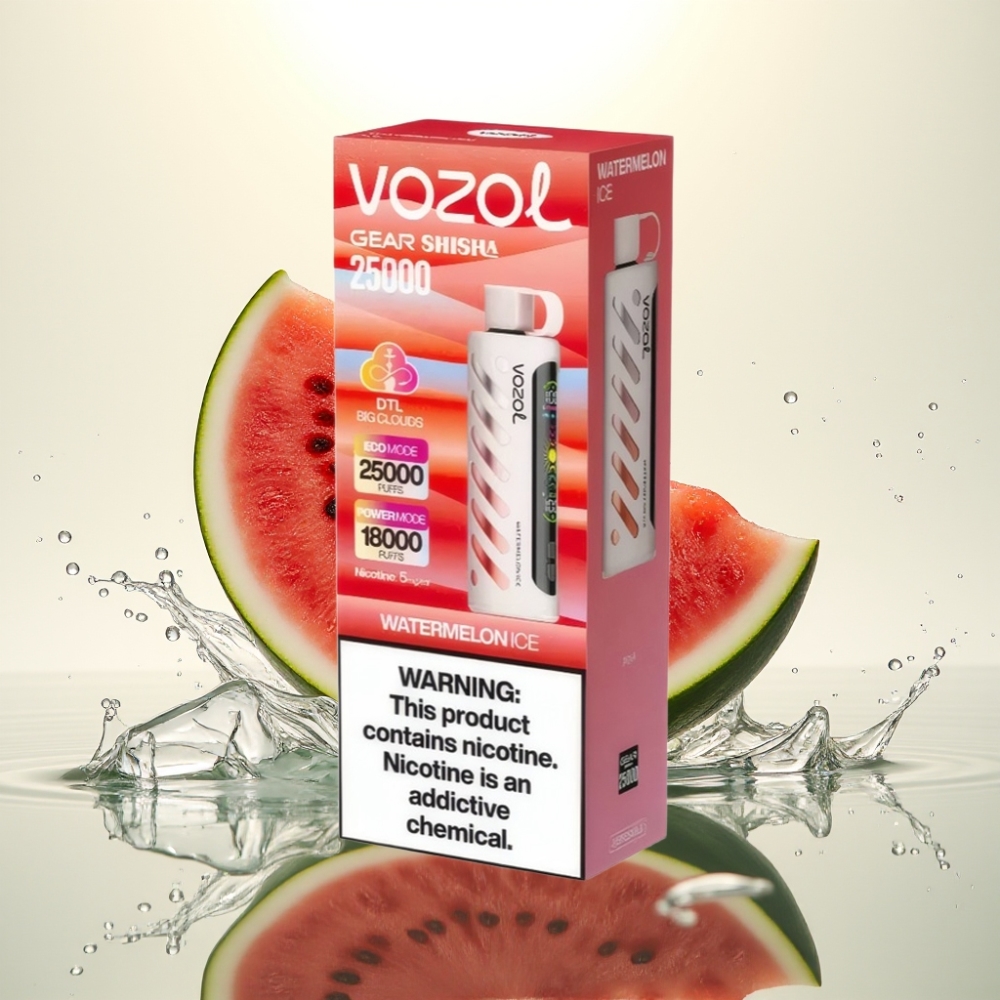 VOZOL Gear Shisha 25000 Puffs S.i.L.C Tech Dual Mesh 1000mAh Καρπούζι Πάγος