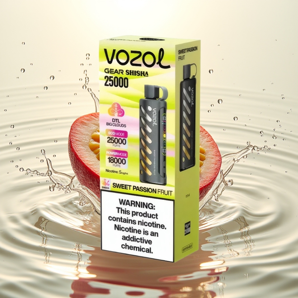 VOZOL Gear Shisha 25000 Puffs S.i.L.C Tech Dual Mesh 1000mAh Γλυκό Φρούτο Πάθους