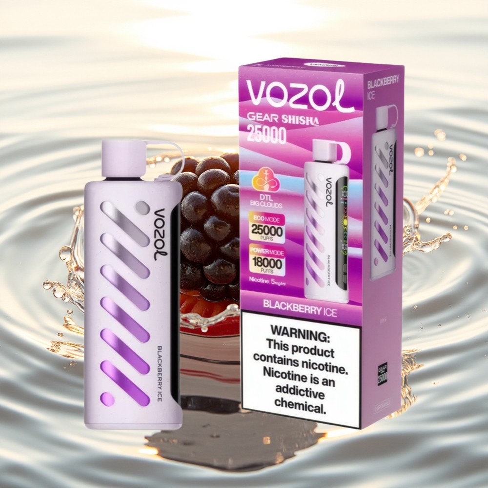 VOZOL Gear Shisha 25000 Puffs S.i.L.C Tech Dual Mesh 1000mAh Mύρο Παγωμένο