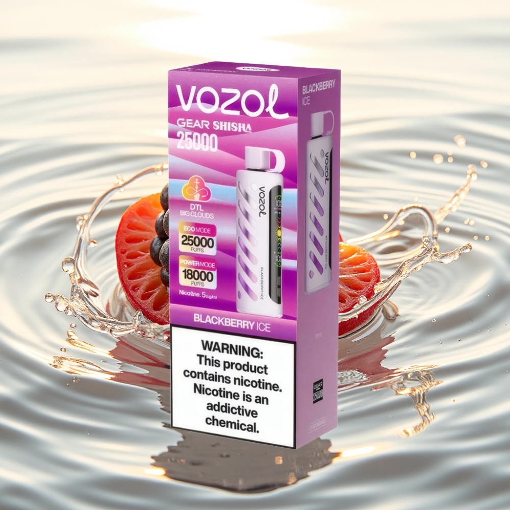 VOZOL Gear Shisha 25000 Puffs S.i.L.C Tech Dual Mesh 1000mAh Mύρο Παγωμένο