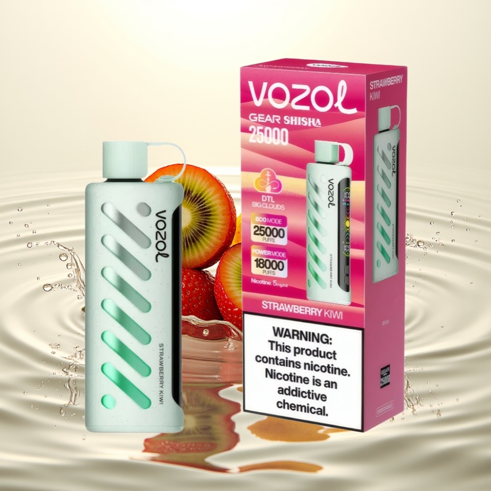 VOZOL Gear Shisha 25000 Puffs S.i.L.C Tech Dual Mesh Φράουλα Κίβι