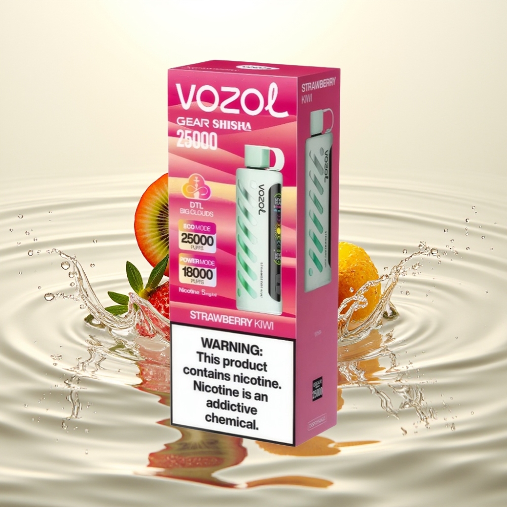 VOZOL Gear Shisha 25000 Puffs S.i.L.C Tech Dual Mesh Φράουλα Κίβι