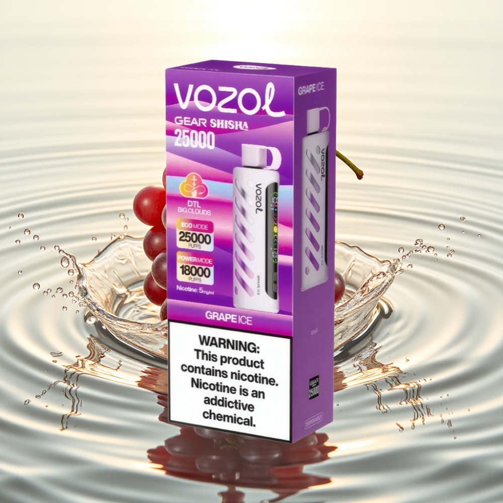 VOZOL Gear Shisha 25000 Puffs S.i.L.C Tech Dual Mesh Κρύο Σταφύλι