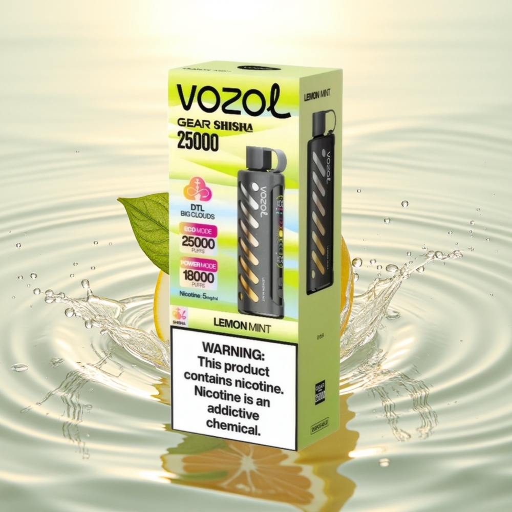 VOZOL Gear Shisha 25000 Puffs S.i.L.C Tech Dual Mesh Λεμον Μέντα