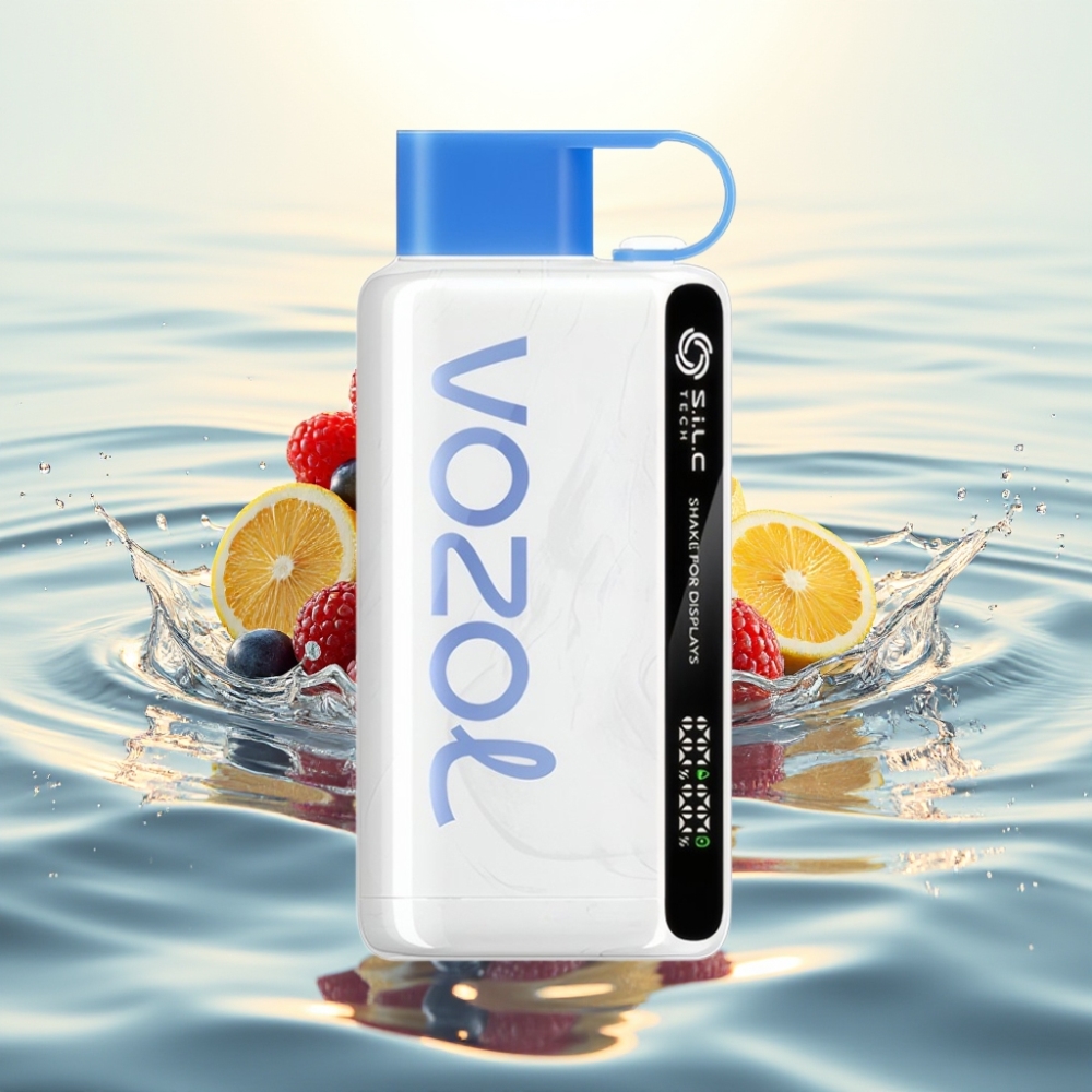 VOZOL STAR 9000/12000 Ανακυκλωμένο Πλαστικό 30% Γρηγορότερη Φόρτιση Μπλε Razz Πάγος