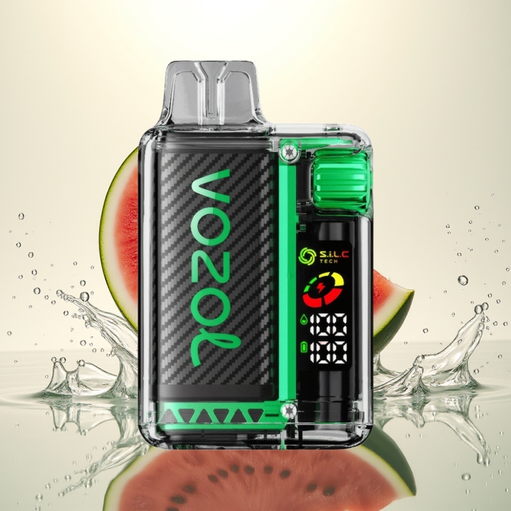 VOZOL Vista 20000 Puffs 650mAh 2% OLED S.i.L.C Tech Dual Mesh MCU 65% PCR MTL Rechargeable 6-Level Watt Καρπουζι-Tσιχλα