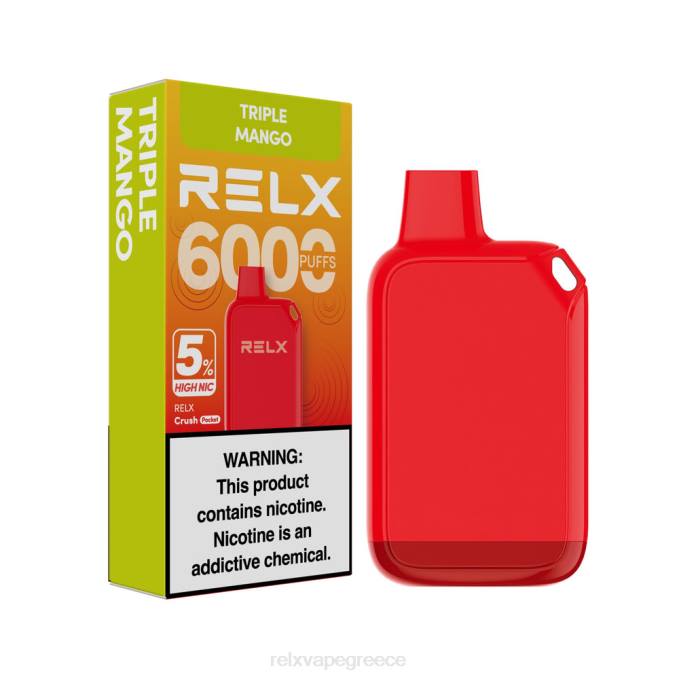 RELX Crush Pocket 6000 5% υψηλό nic τριπλό μάνγκο 0L8826 - Relx Vape Pods